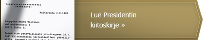 Lue presidentin kiitoskirje